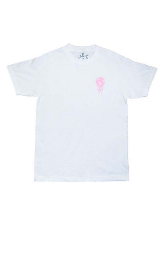 J.O.C logo tee in White/Pink